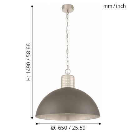 Eglo 49107 - Lysekrone i kæde COLDRIDGE 1xE27/60W/230V
