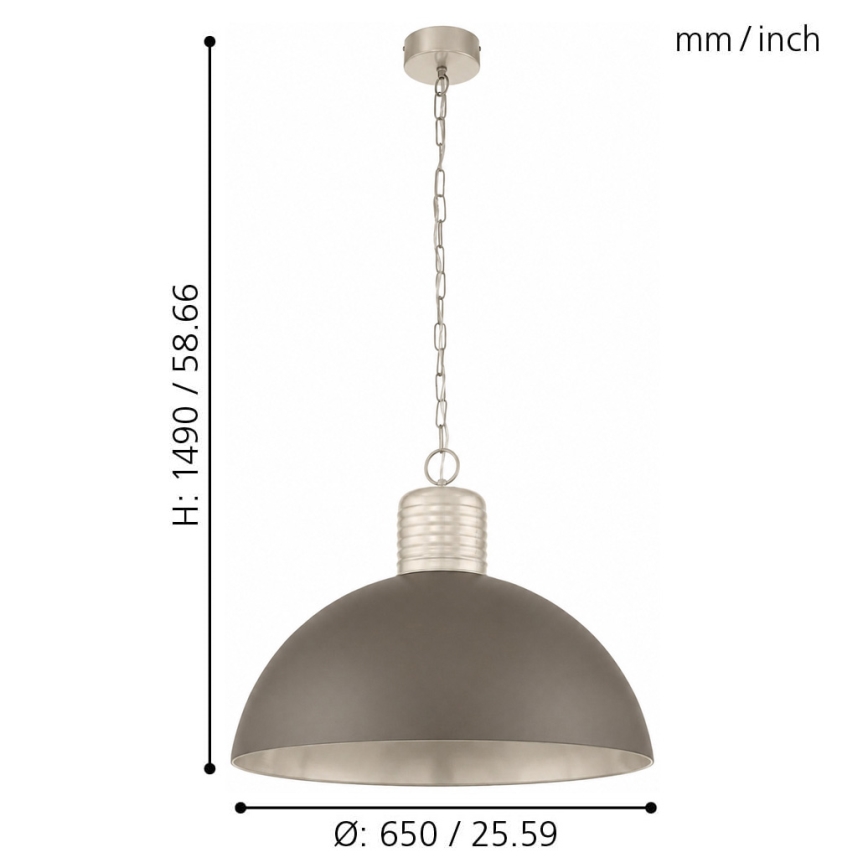 Eglo 49107 - Lysekrone i kæde COLDRIDGE 1xE27/60W/230V