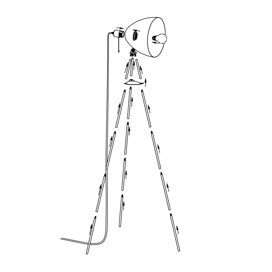Eglo - Gulvlampe 1xE27/60W/230V