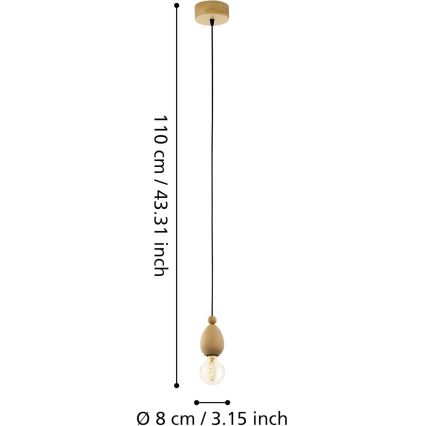 Eglo 49376 - Pendel AVOLTRI 1xE27/60W/230V
