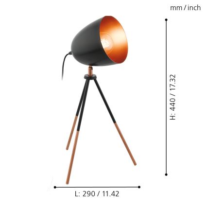 Eglo - Bordlampe 1xE27/60W/230V