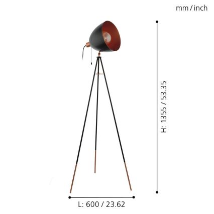 Eglo - Gulvlampe 1xE27/60W/230V