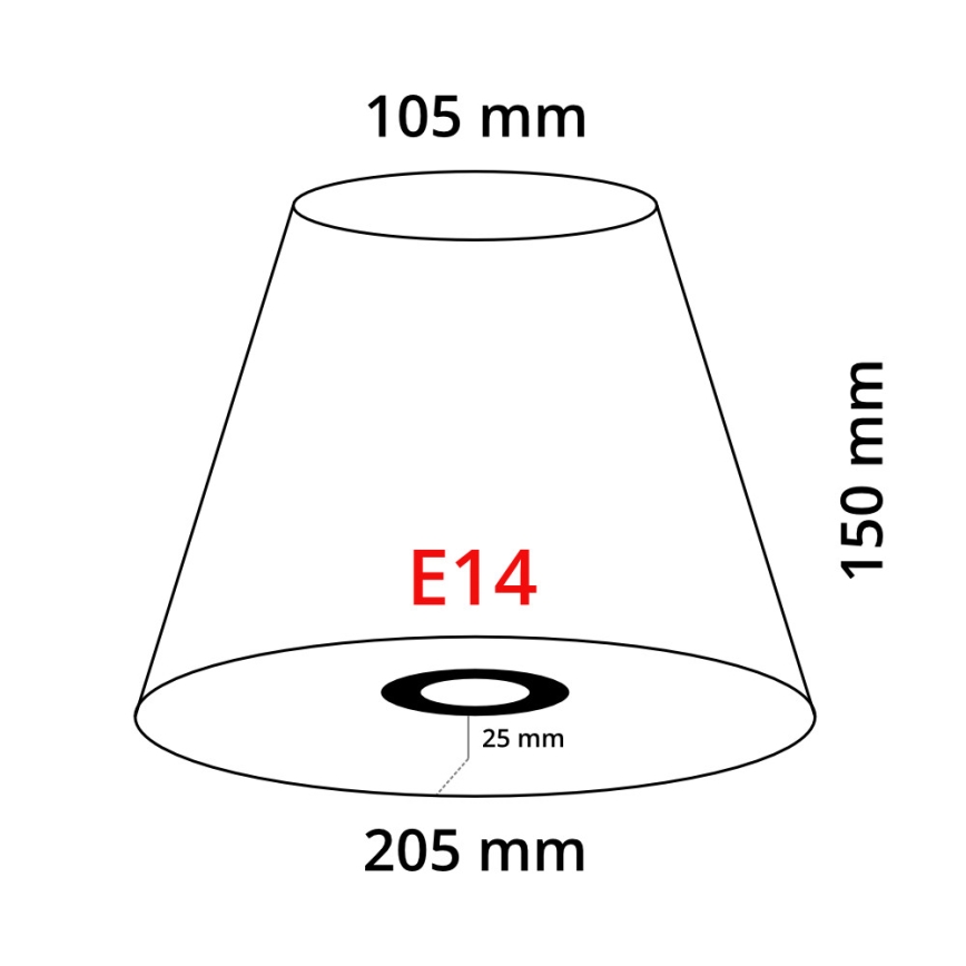 Eglo 49432 - Lampeskærm til gulvlampe VINTAGE rød broderet E14 diameter 20,5 cm