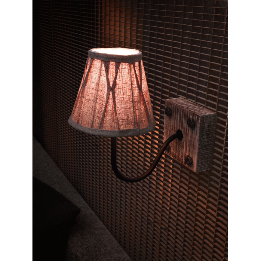 Eglo 49436 - Lampeskærm til gulvlampe VINTAGE grå hør E14 pr. 15,5 cm