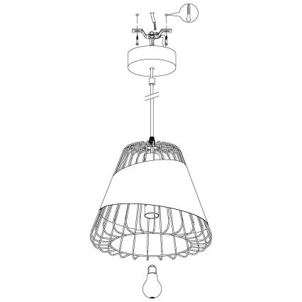 Eglo - Lysekrone i en snor 1xE27/60W/230V