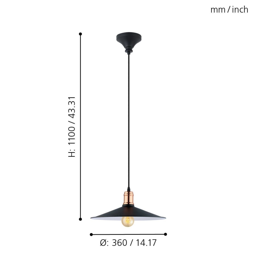 Eglo - Pendel på ledning 1xE27/60W/230V