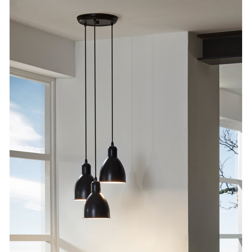 Eglo 49465 - Lysekrone PRIDDY 3xE27/60W/230V