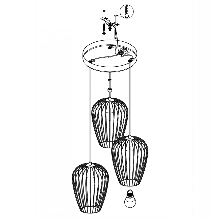 Eglo - Lysekrone 3xE27/60W/230V