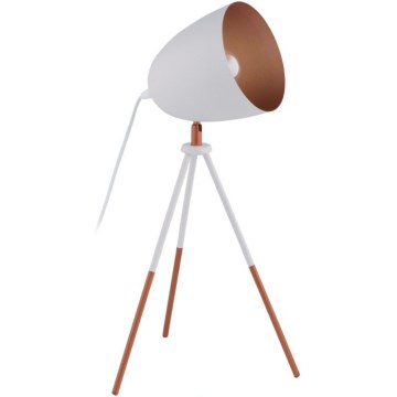 Eglo 49727 - Bordlampe CHESTER 1xE27/60W/230V hvid/kobber