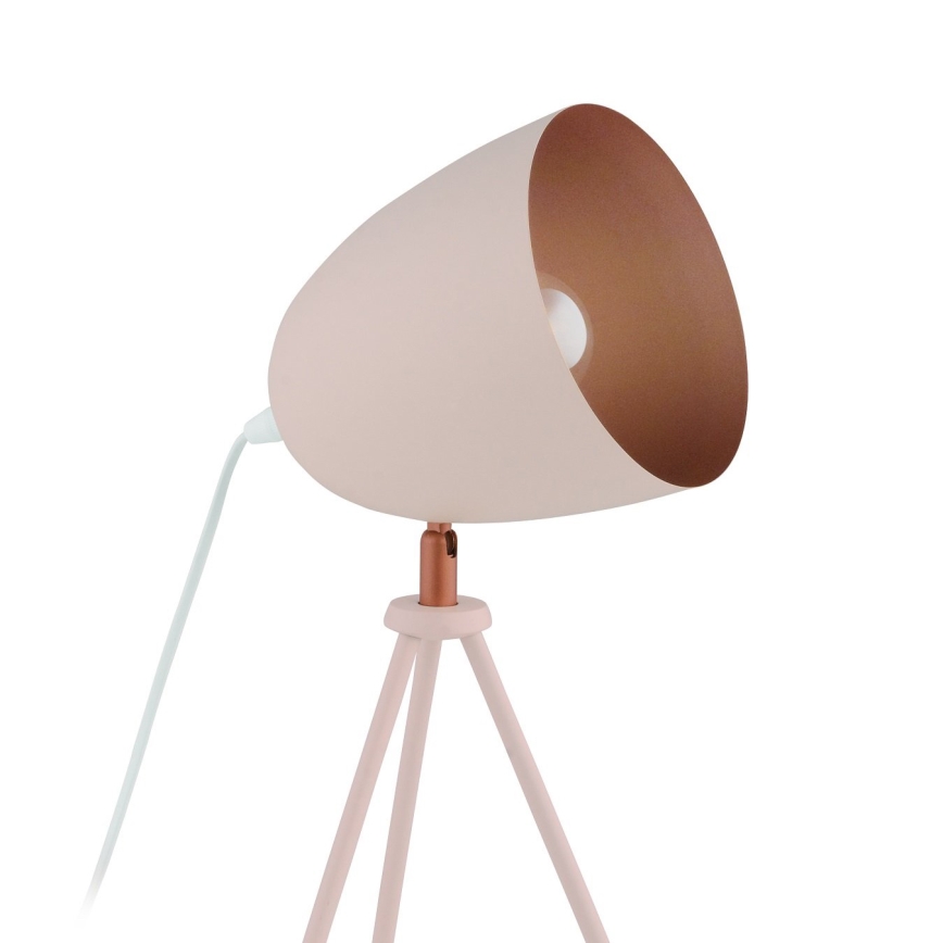 Eglo 49727 - Bordlampe CHESTER 1xE27/60W/230V hvid/kobber