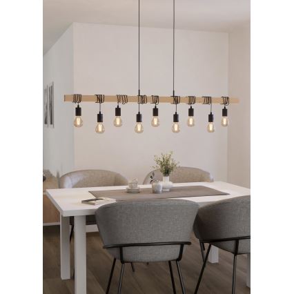 Eglo - Lysekrone i en snor TOWNSHEND 9xE27/60W/230V