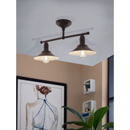 Eglo 49824 - Pendel på stang STOCKBURY 2xE27/60W