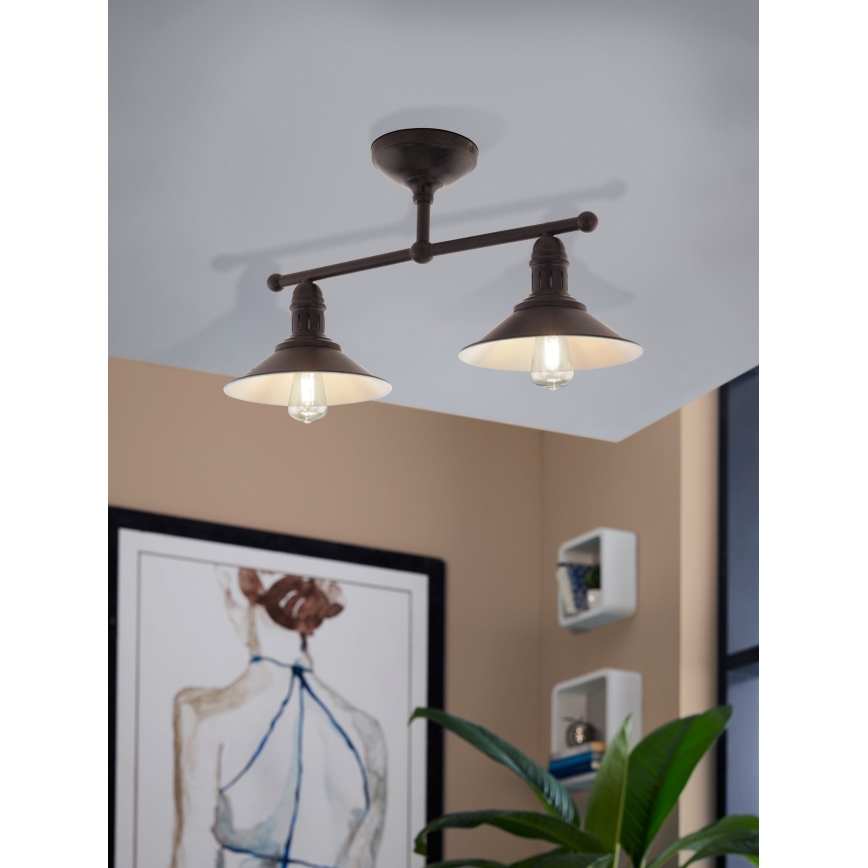 Eglo 49824 - Pendel på stang STOCKBURY 2xE27/60W