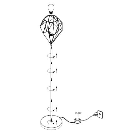 Eglo - Gulvlampe 1xE27/60W/230V