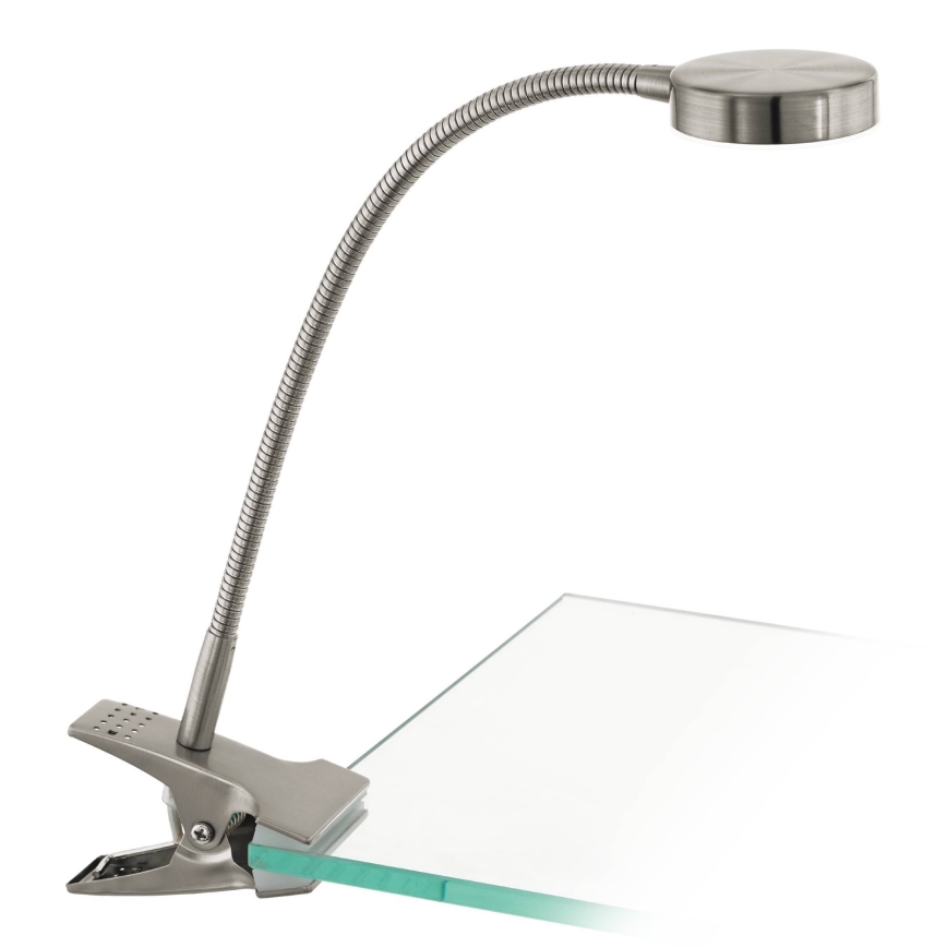 Eglo 54648 - LED bordlampe med klemme LED/4,5W/230V 3000K mat krom