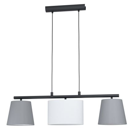 Eglo 55207 - LED-pendel med wireophæng ALMEIDA 3xE14/25W/230V grå