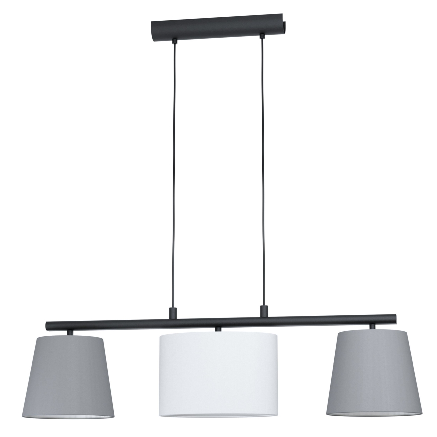 Eglo 55207 - LED-pendel med wireophæng ALMEIDA 3xE14/25W/230V grå