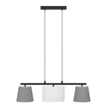 Eglo 55207 - LED-pendel med wireophæng ALMEIDA 3xE14/25W/230V grå
