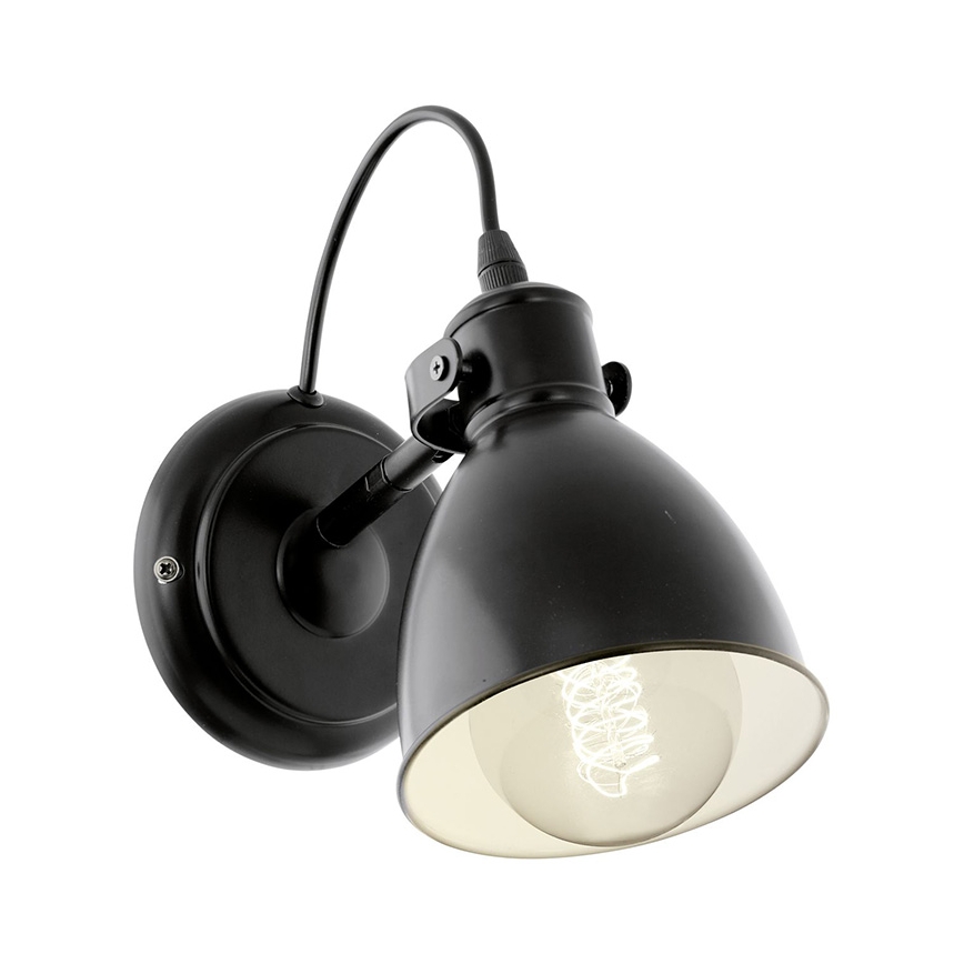 Eglo 55261 - Væglampe PRIDDY 1xE27/40W/230V sort