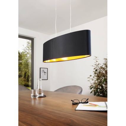 Eglo 55266 - Pendel MASERLO 2xE27/60W/230V sort
