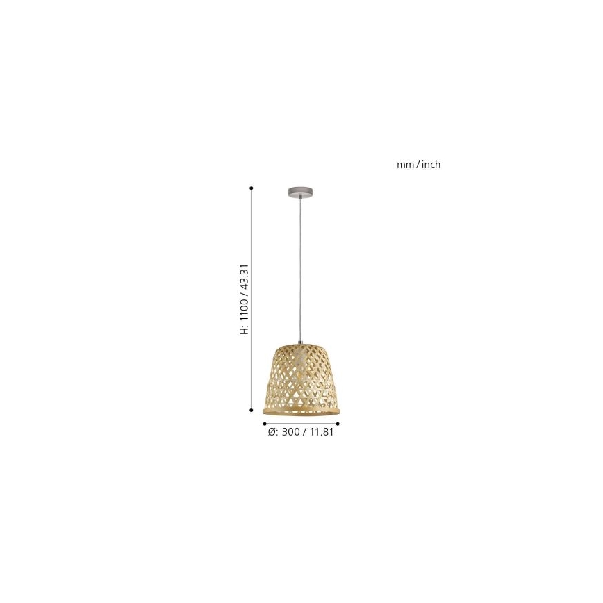 Eglo 55696 - Pendel med kabel KIRKCOLM 1xE27/60W/230V beige
