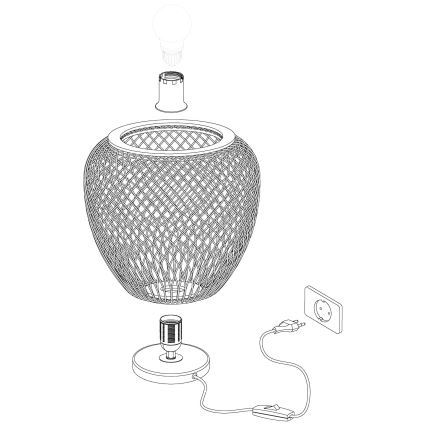 Eglo 55699 - Bordlampe DEMBLEBY 1xE27/40W/230V beige