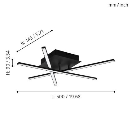 Eglo 55707 - LED loftlampe 3xLED/3,5W/230V sort