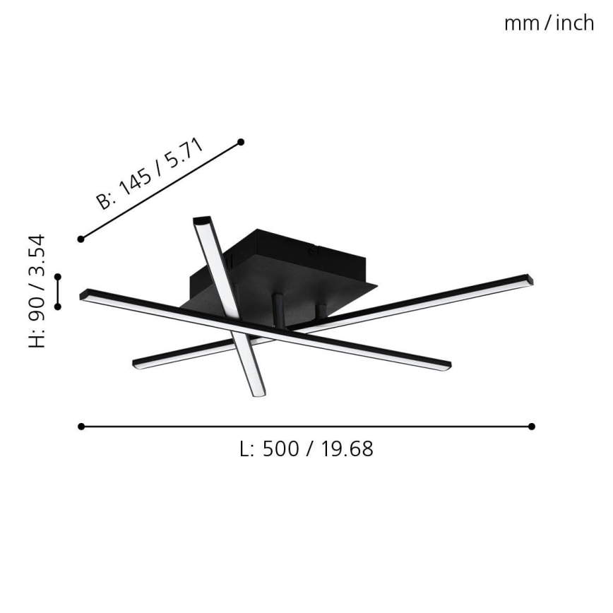 Eglo 55707 - LED loftlampe 3xLED/3,5W/230V sort