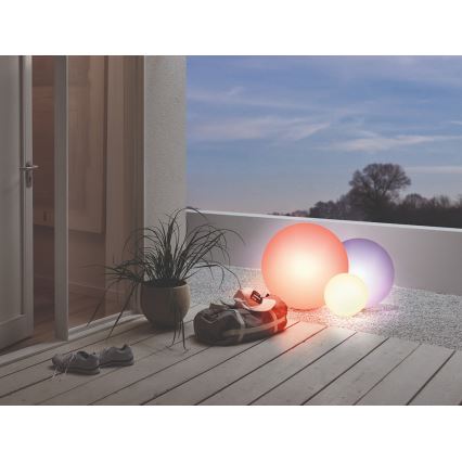 Eglo 55787 - Udendørs LED lampe m. RGBW-farver MONTEROLO-C 1xE27/9W/230V 2700-6500K IP65 diameter 39 cm + fjernbetjening