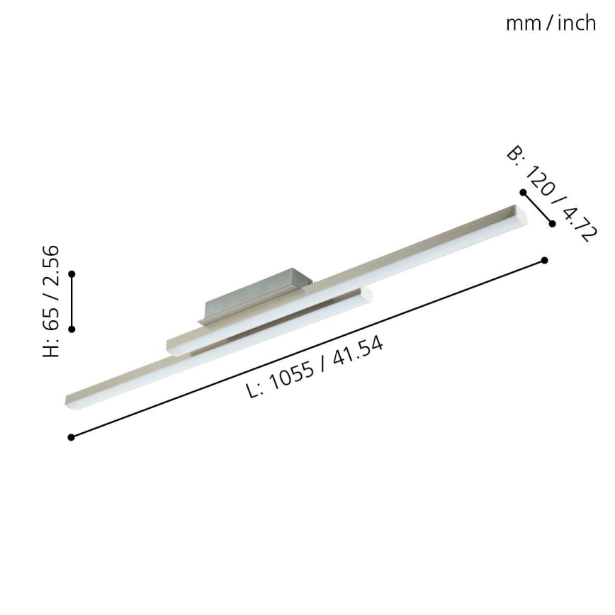 Eglo 55971 - Dæmpbar LED RGBW-loftlampe FRAIOLI-C LED/34W/230V 2700-6500K mat krom + med fjernbetjening