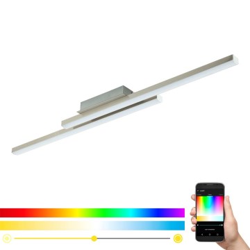Eglo 55971 - LED RGBW dæmpbar loftlampe FRAIOLI-Z LED/34W/230V 2700-6500K mat krom + fjernbetjening