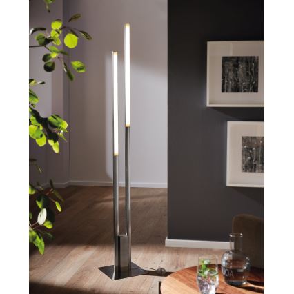 Eglo 55972 - LED RGBW dæmpbar gulvlampe FRAIOLI-C LED/34W/230V 2700-6500K mat krom + fjernbetjening