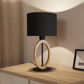 Eglo 56165 - Bordlampe BASILDON 1xE27/40W/230V sort/brun