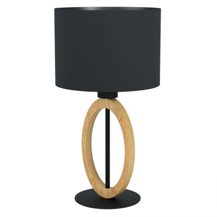 Eglo 56165 - Bordlampe BASILDON 1xE27/40W/230V sort/brun