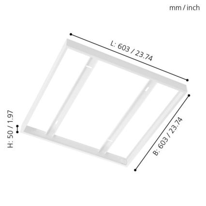 Eglo - Ramme til loftpanel 603x603mm