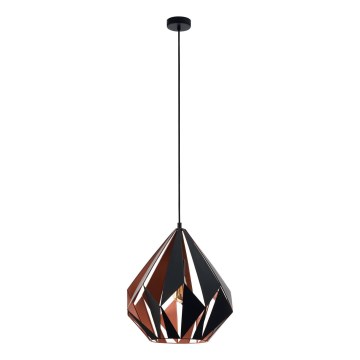 Eglo 62834 - Pendel CARLTON PRO 1xE27/60W/230V diameter 44 cm sort