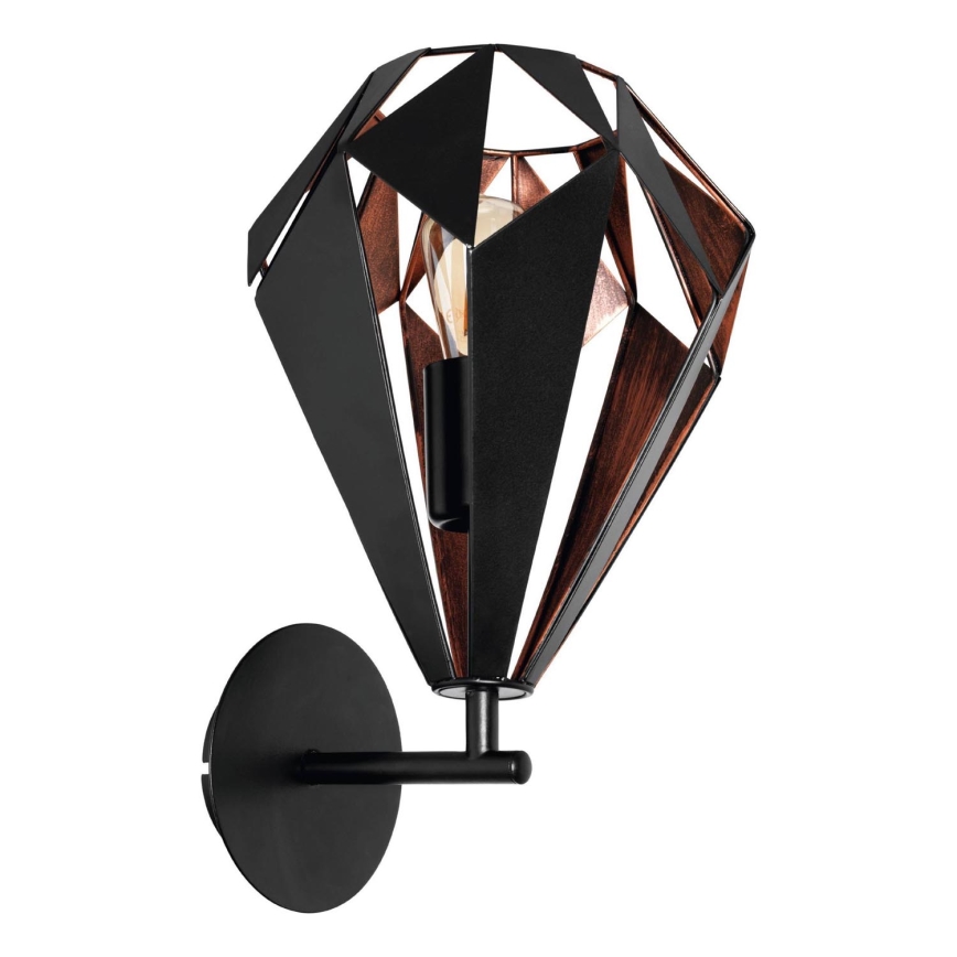 Eglo 62835 - Væglampe CARLTON PRO 1xE27/60W/230V sort