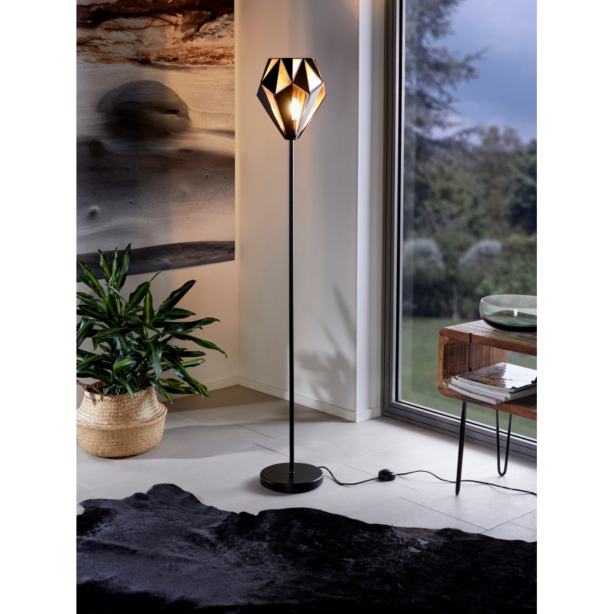 Eglo 62838 - Gulvlampe CARLTON PRO 1xE27/60W/230V sort