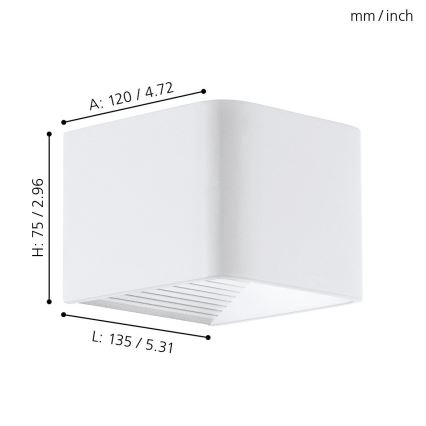 Eglo 65043 - Udendørs LED væglampe DONINNI PRO LED/5W/230V IP44 hvid