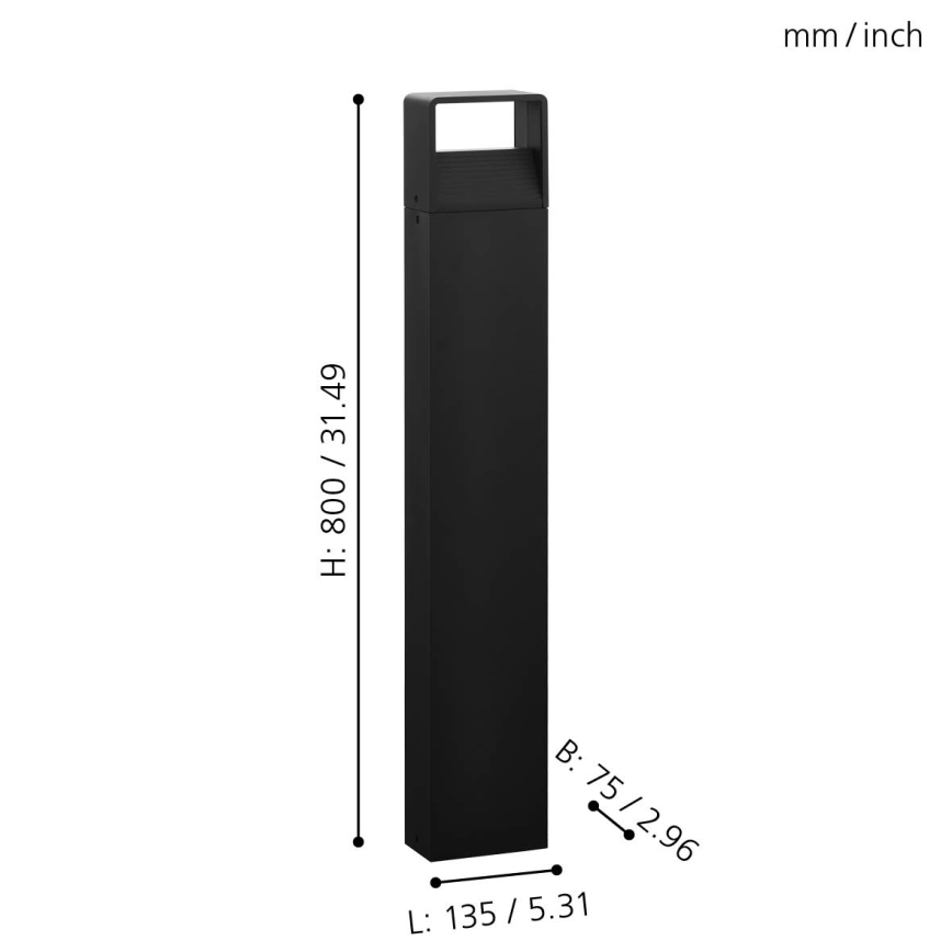Eglo 65082 - LED udendørslampe DONINNI PRO LED/5W/230V 3000K 40 cm IP44 antracit