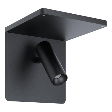 Eglo 67563 - LED Væglampe med hylde CIGLIE LED/8,1W/230V sort