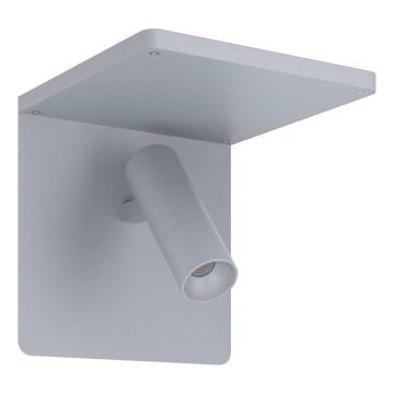 Eglo 67564 - LED Væglampe med hylde CIGLIE LED/8,1W/230V grå