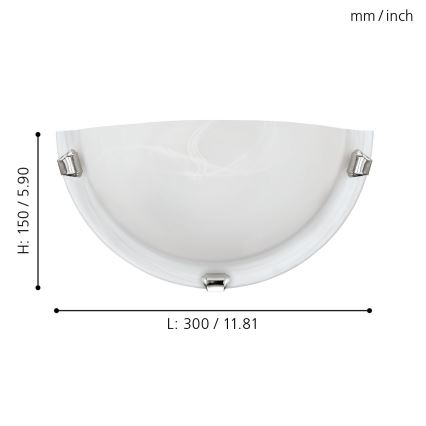 Eglo - Væglampe 1xE27/60W/230V med alabastglas