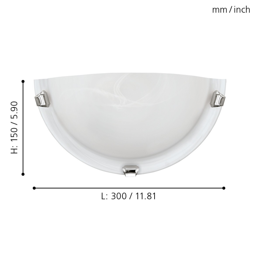 Eglo - Væglampe 1xE27/60W/230V med alabastglas