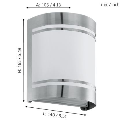 Eglo 74009 - Udendørs væglampe ROSADA 1xE27/40W/230V IP44