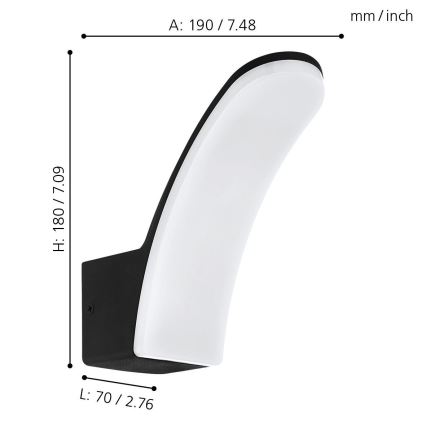 Eglo 74021 - Udendørs LED væglampe LACONELLA LED/11,5W/230V 4000K IP44