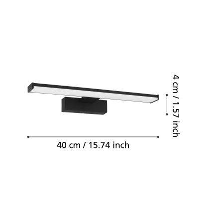 Eglo 74061 - LED spejllampe til badeværelse GALENZANA LED/7,4W/230V 4000K 40 cm IP44 sort