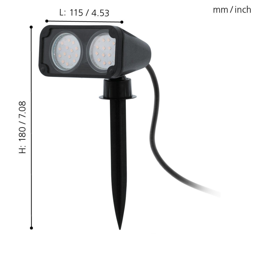 Eglo 75315 - LED udendørslampe NEMA 2xGU10/2,8W/230V 3000K IP44