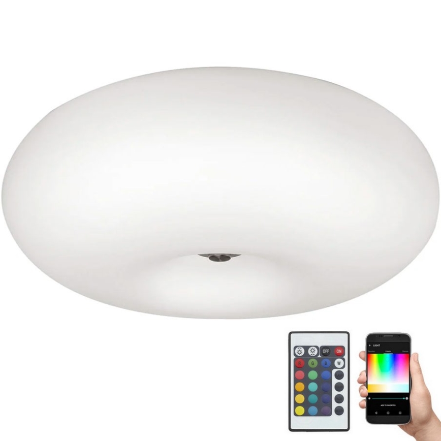 Eglo 75353 - LED loftlampe m. RGBW-farver dæmpbar OPTICA-C 2xE27/7,5W/230V diameter 35 cm + fjernbetjening
