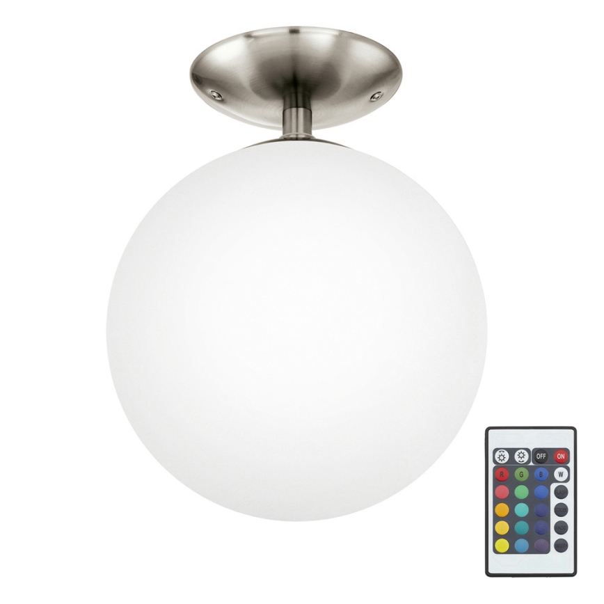 Eglo 75358 - Loftlampe m. RGBW-farver dæmpbar RONDO-C 1xE27/7,5W/23V diameter 25 cm + fjernbetjening